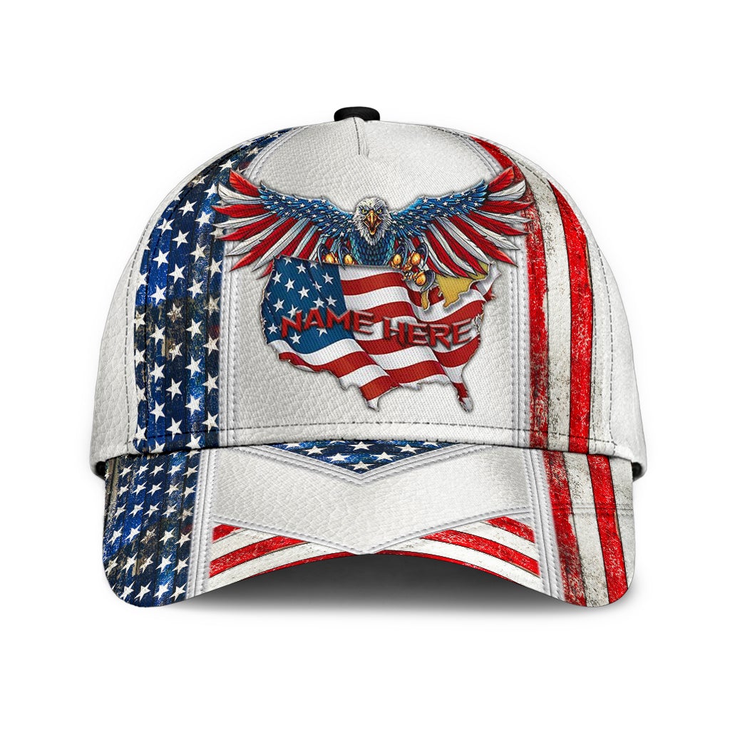 Custom Proud American Eagle Personalized Name – Classic Cap