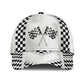 White Leather Racing Pattern – Classic Cap