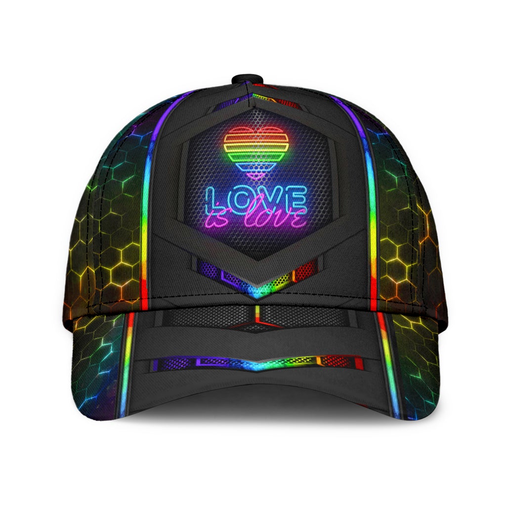 LGBT Neon Hexagon Pride Glow Style – Classic Cap