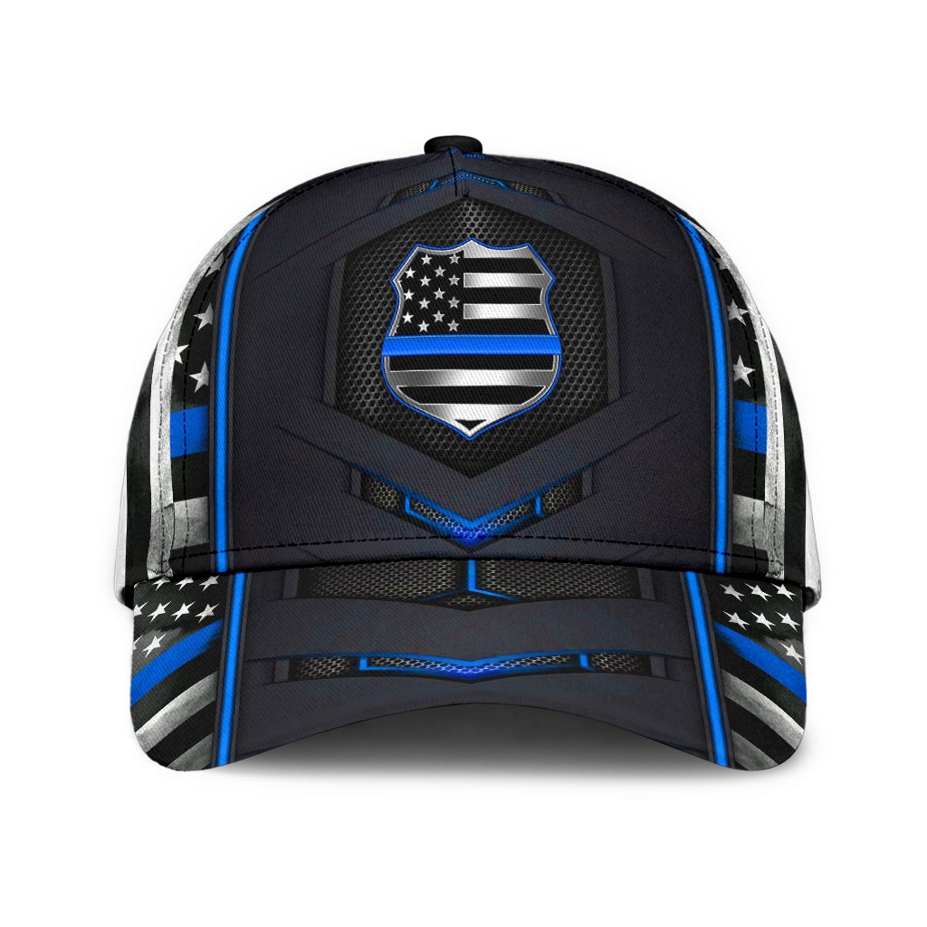 Police Blue Flag Carbon Pattern – Classic Cap