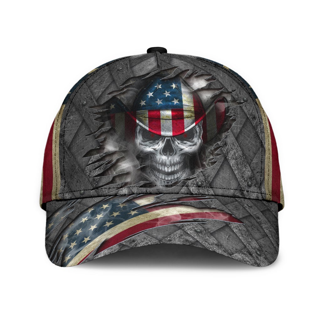 Cowboy Skull American Flag – Classic Cap