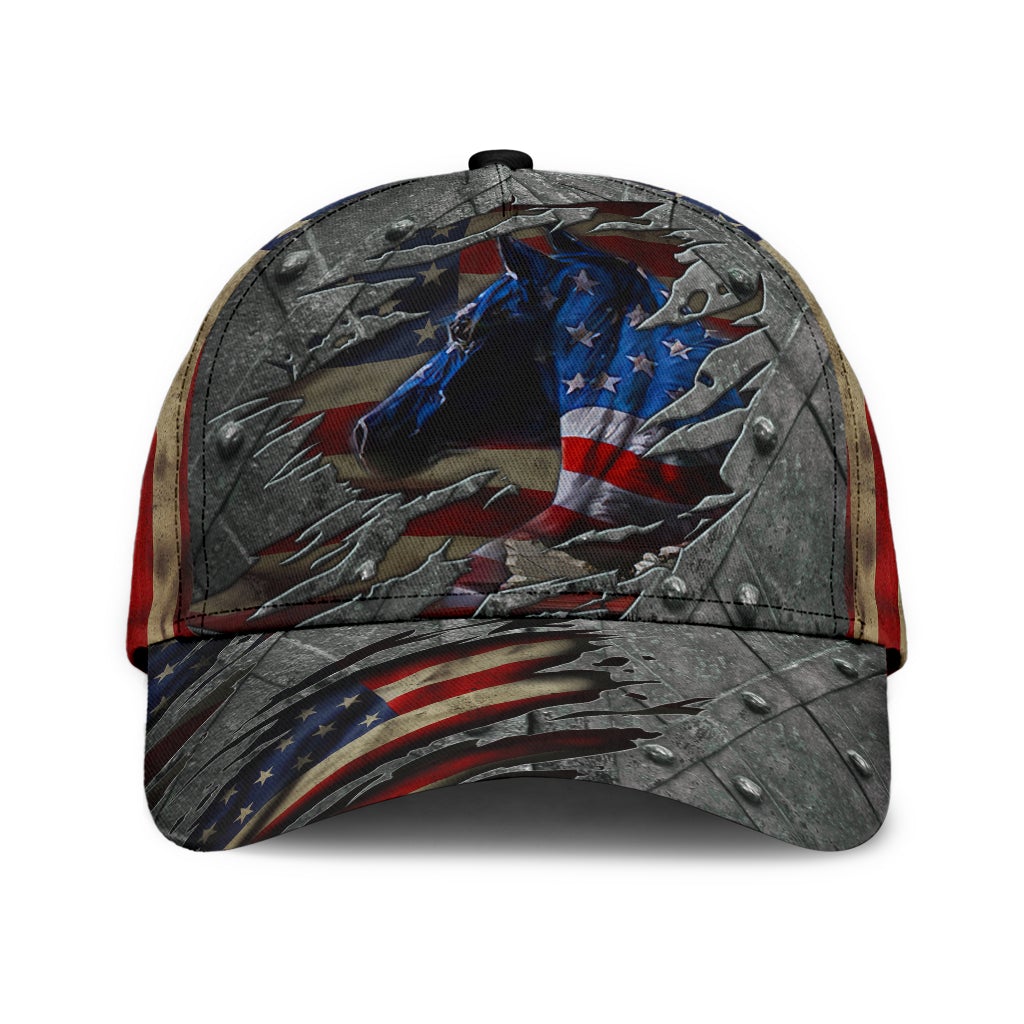 Horse US Flag Patriotic Style – Classic Cap