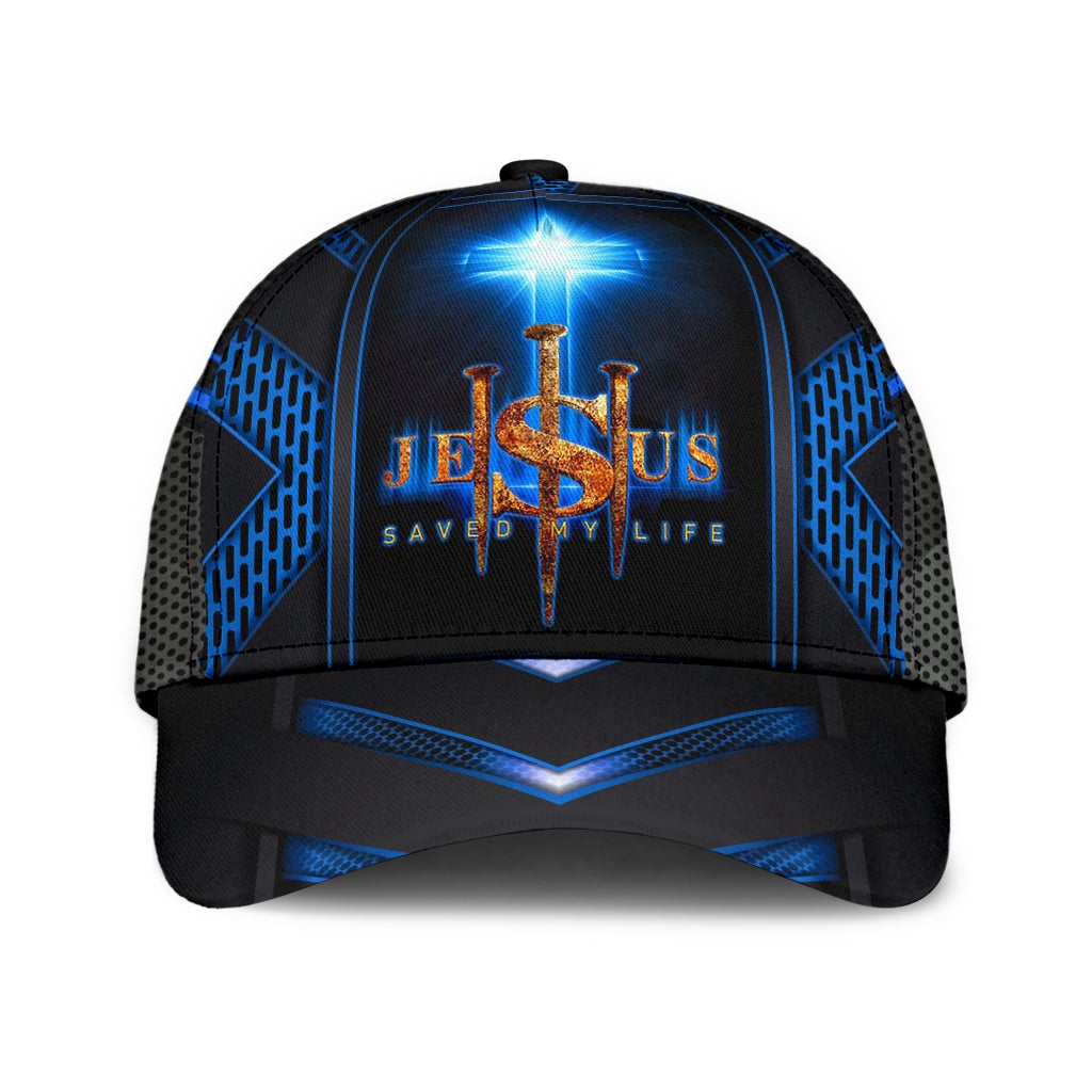 Faith Cross Blue Saved My Life – Classic Cap