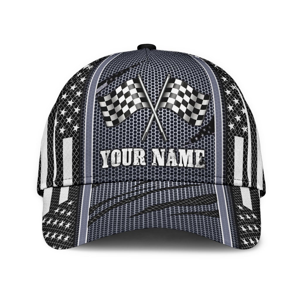 Custom Racing Net Pattern Classic Cap Personalized Name-Owls Matrix