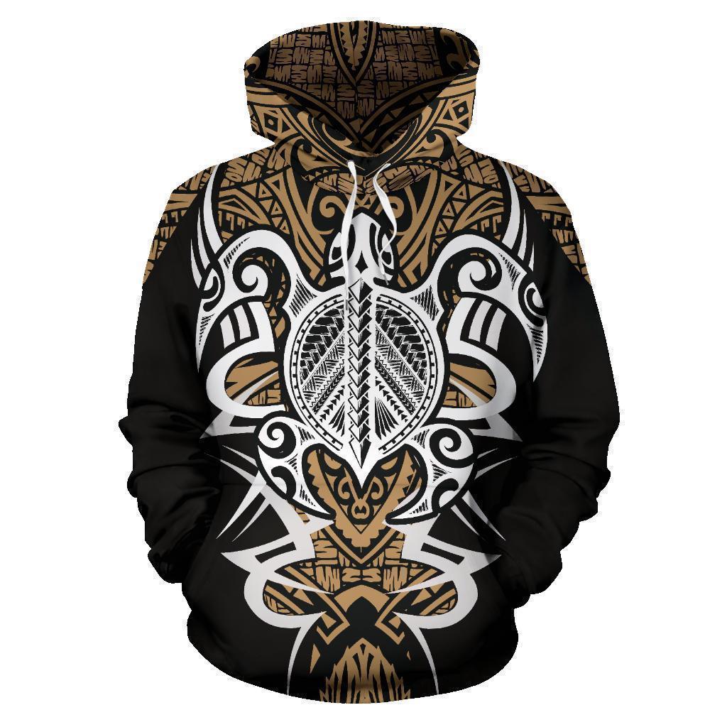 Hawaii Turtle Tribal Gold Armor Art - 3D Hoodie