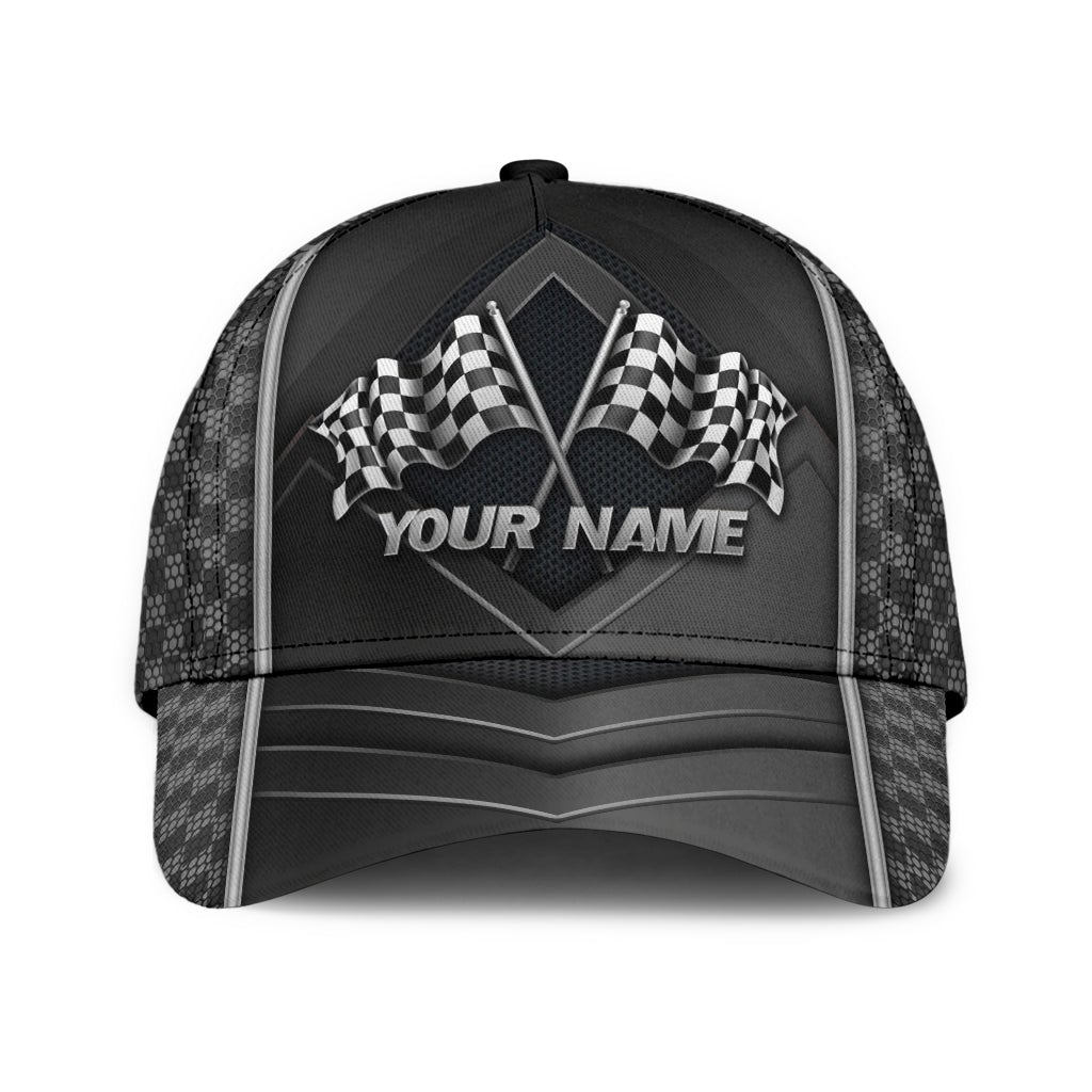 Custom Racing Flag Lover Personalized Name – Classic Cap
