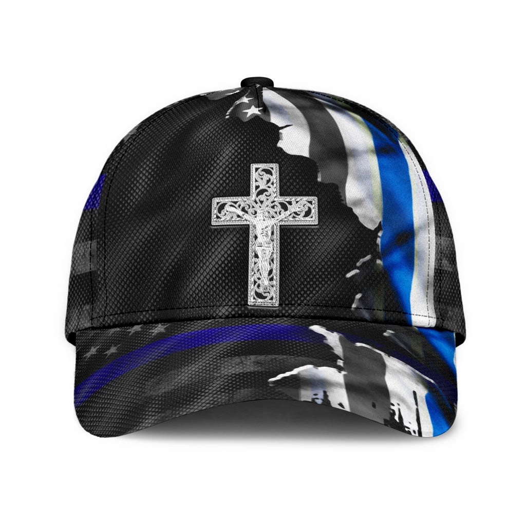 Blue Flag Faith Cross – Classic Cap