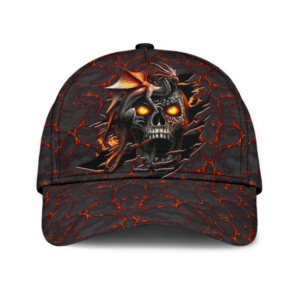 Skull Dragon Fire Fantasy Style – Classic Cap