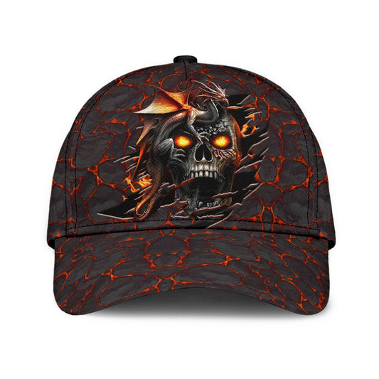 Skull Dragon Fire Fantasy Style – Classic Cap