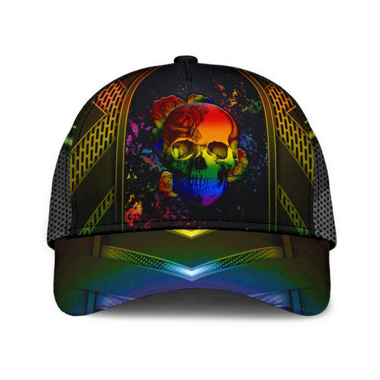 LGBT Skull Rose Pride Art Style – Classic Cap