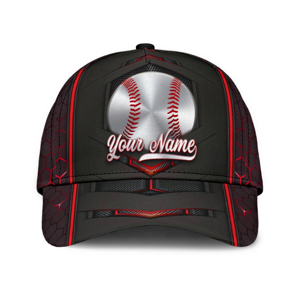 Custom Baseball Silver Pattern Personalized Name – Classic Cap