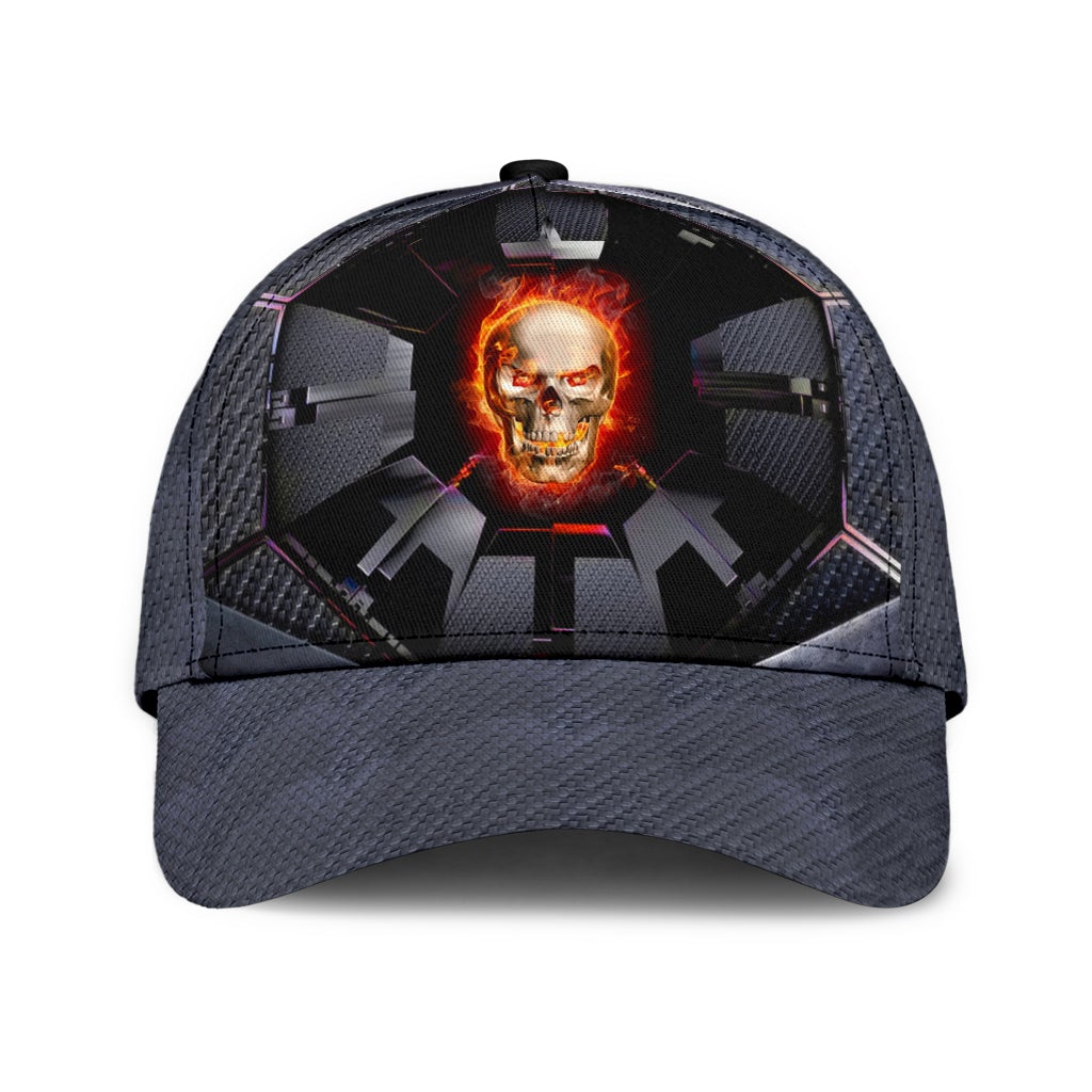 Skull Fire Hexagonal Style – Classic Cap