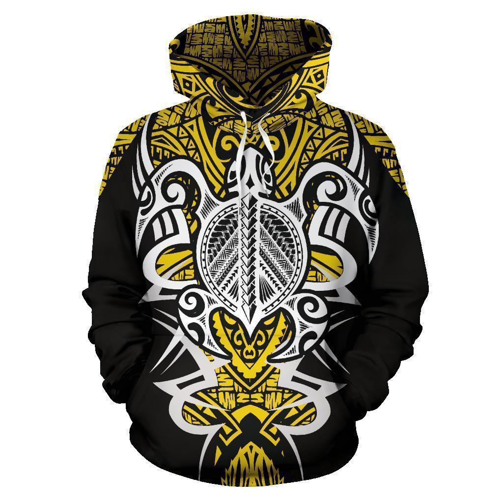 Hawaii Turtle Tribal Yellow Armor Art - 3D Hoodie