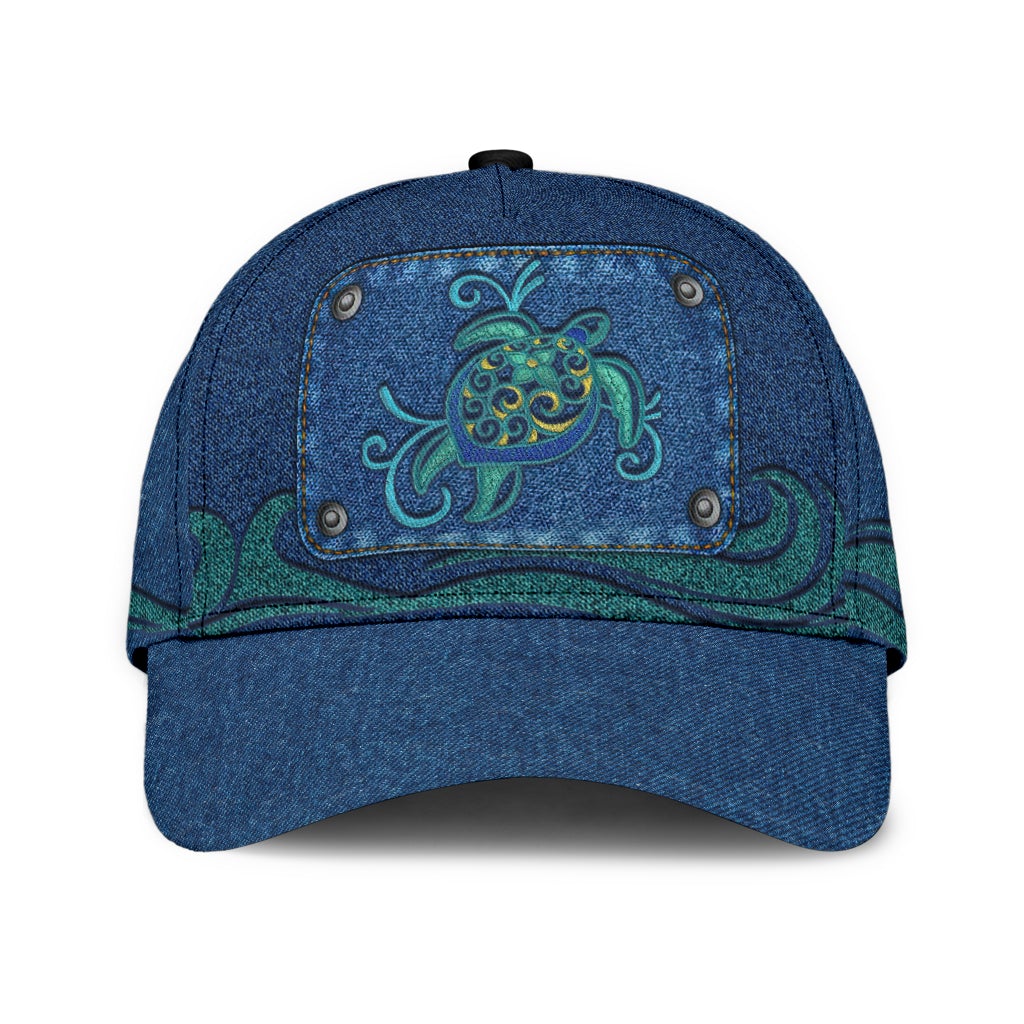 Turtle Jean Style Personalized Name – Classic Cap