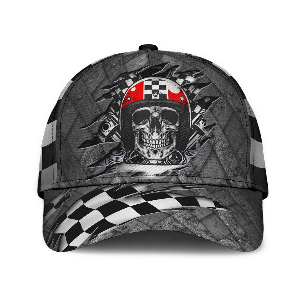 Skull Racing Crack Pattern – Classic Cap
