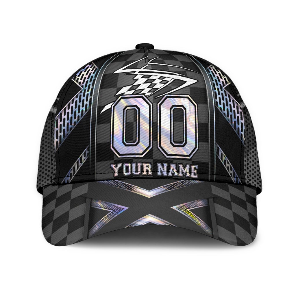 Custom Racing Hologram Personalized Name Number – Classic Cap