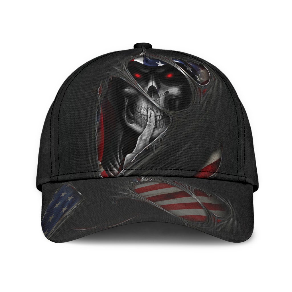 Skull Torn American Flag – Classic Cap