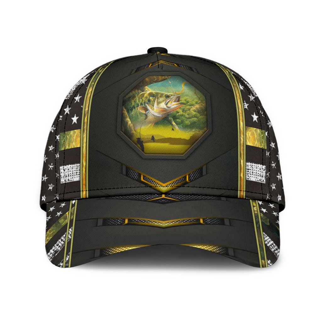 Fishing Camo US Flag Yellow – Classic Cap