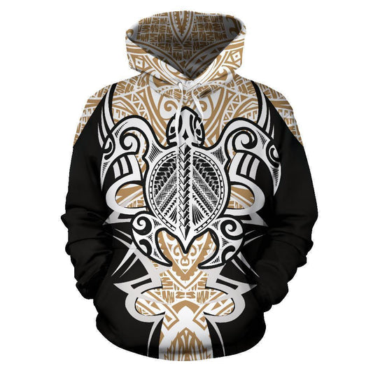 Hawaii Turtle Tribal Gold Armor Art - 3D Hoodie