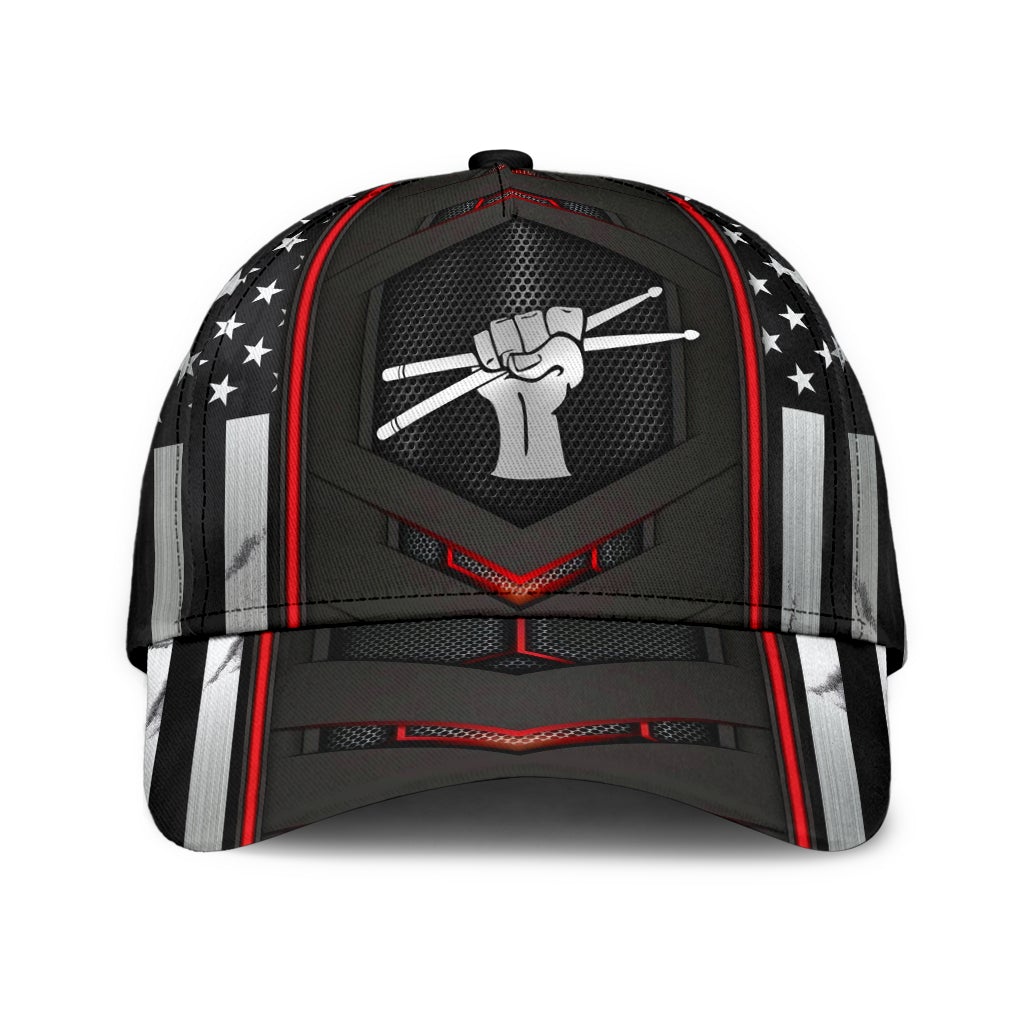 Drums Red Pattern Carbon Vibes – Classic Cap
