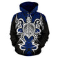 Hawaii Turtle Tribal Blue Armor Art - 3D Hoodie