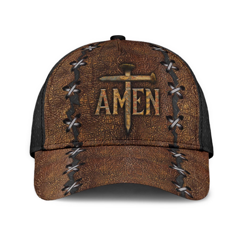 Believe In Jesus Amen Cross Faith Style – Classic Cap