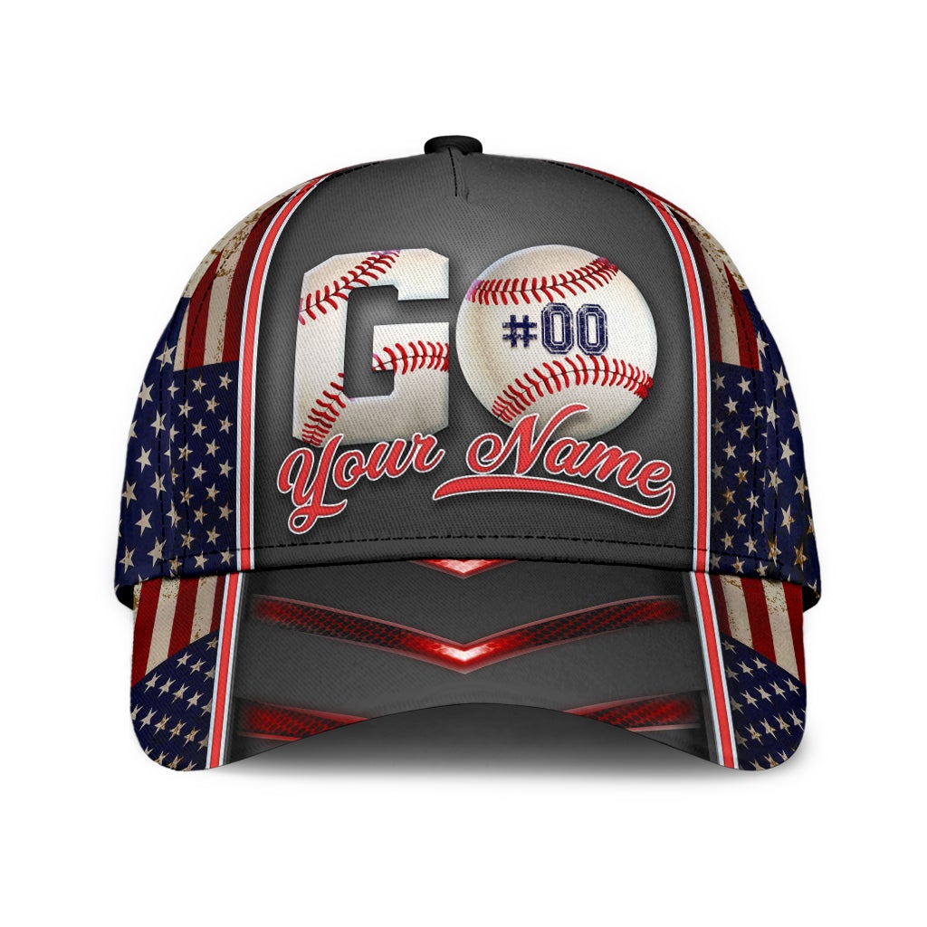 Custom Baseball Go Personalized Name Number – Classic Cap