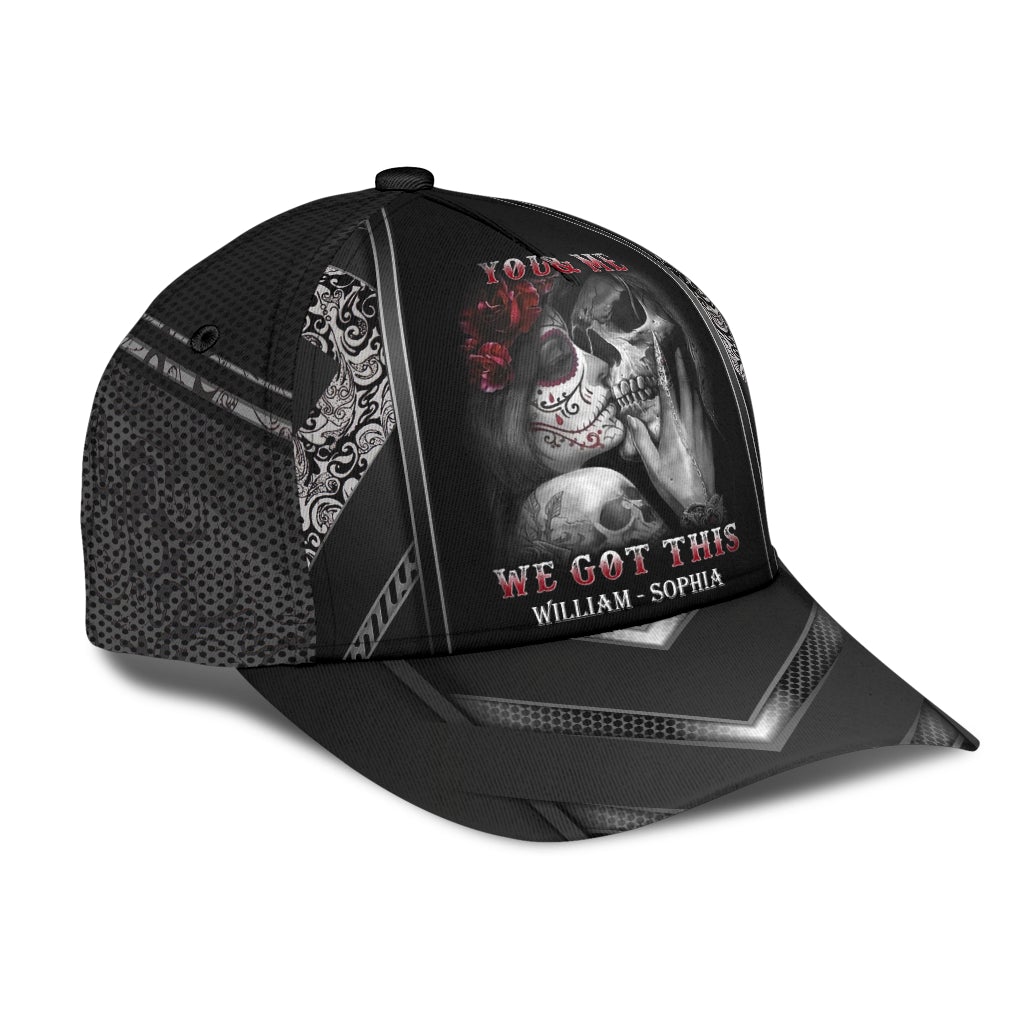 Custom Husband Wife Skull Personalized Name – Classic Cap