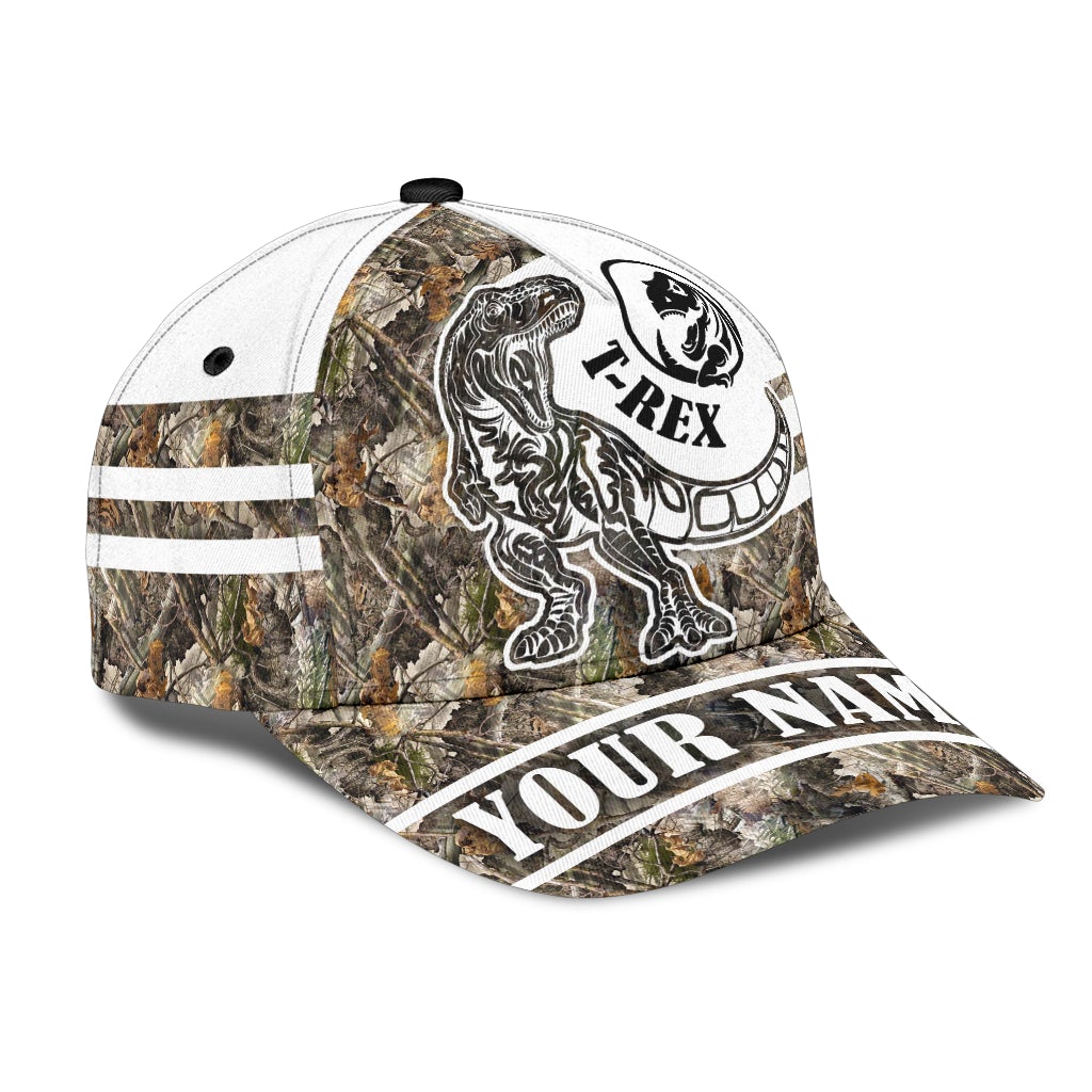 Custom Name T Rex Dinosaur Camo – Classic Cap