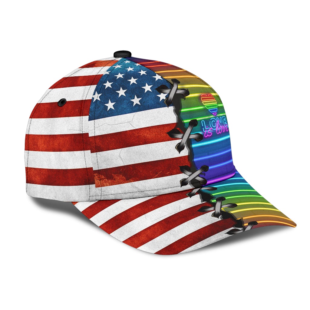 Love Is Love US Flag Pride – Classic Cap