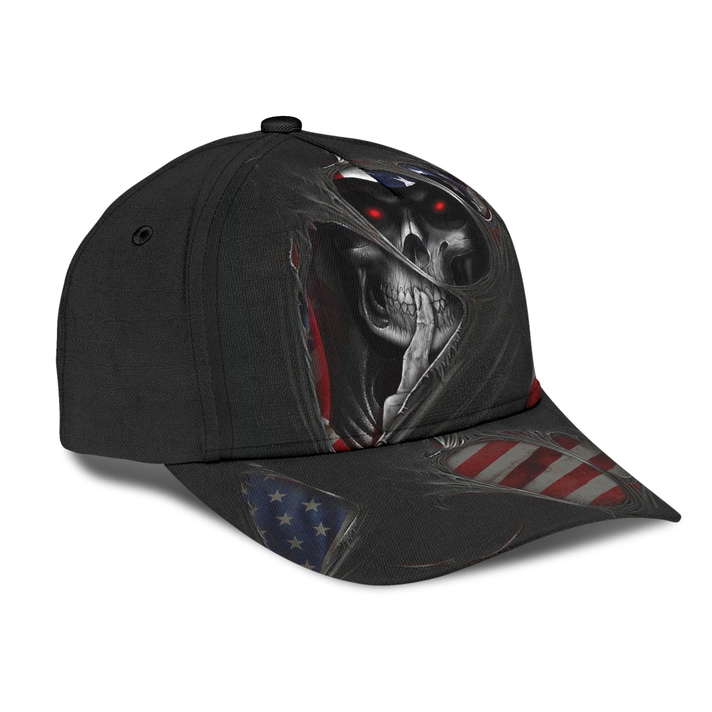 Skull Torn American Flag – Classic Cap