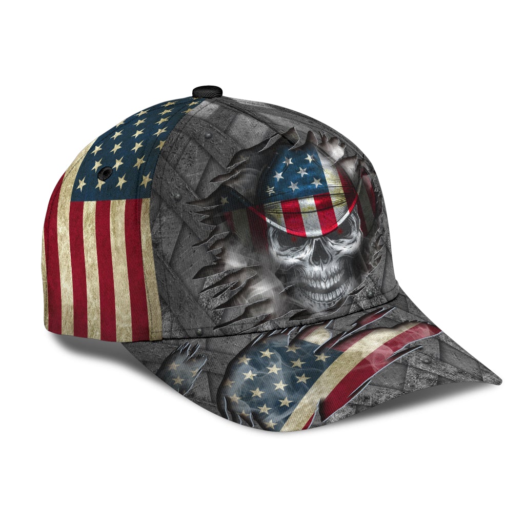 Cowboy Skull American Flag – Classic Cap
