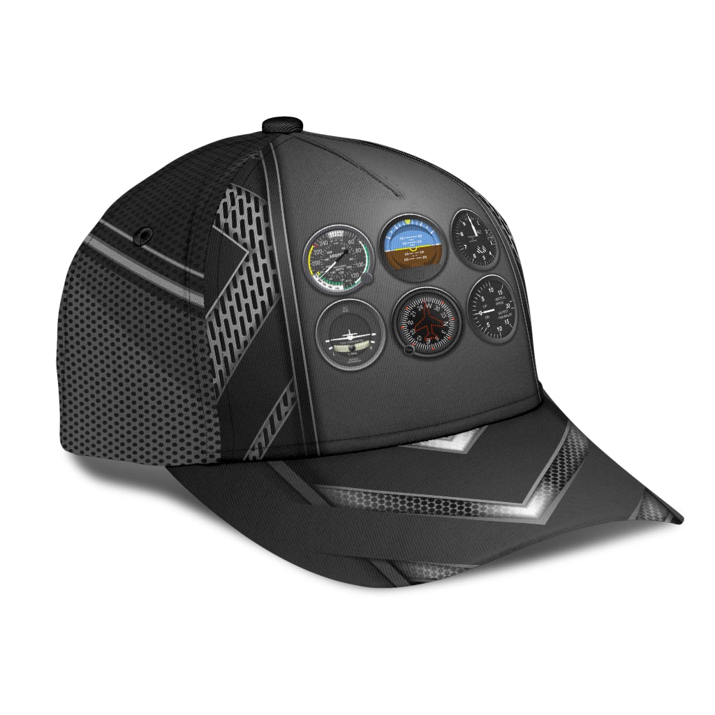Pilot Silver Pattern Aviation Style – Classic Cap