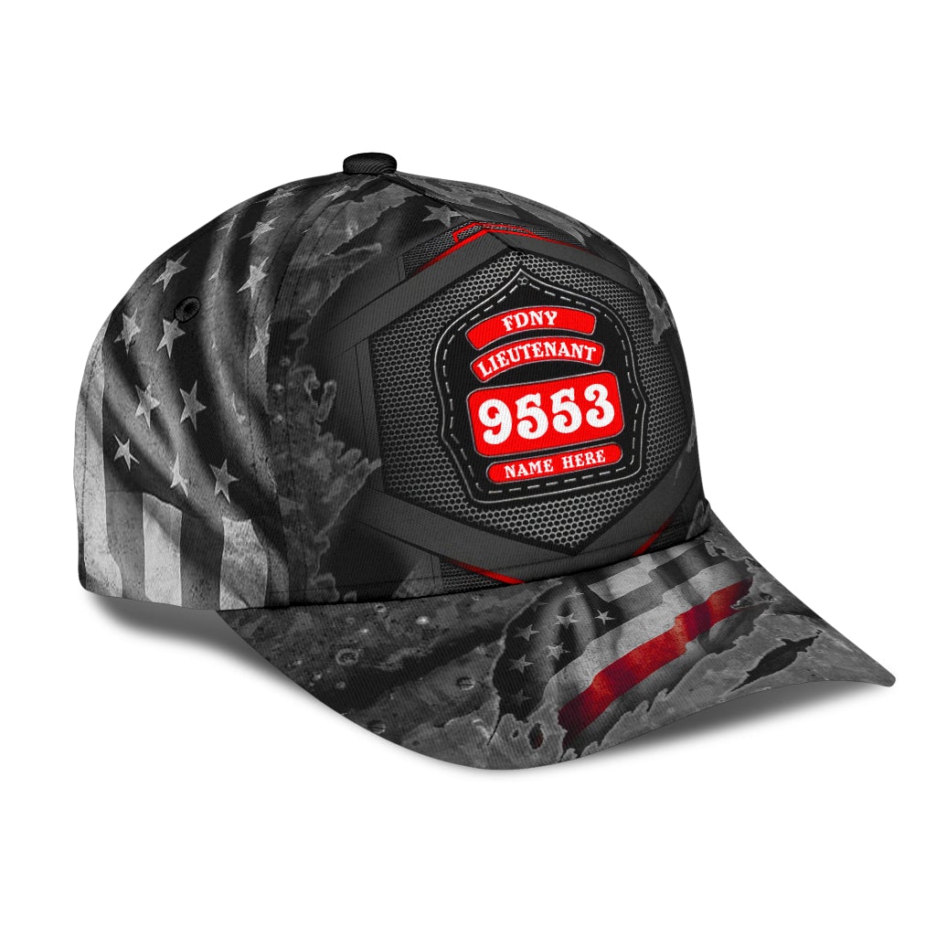 Custom Firefighter Badge Rank Name Number – Classic Cap