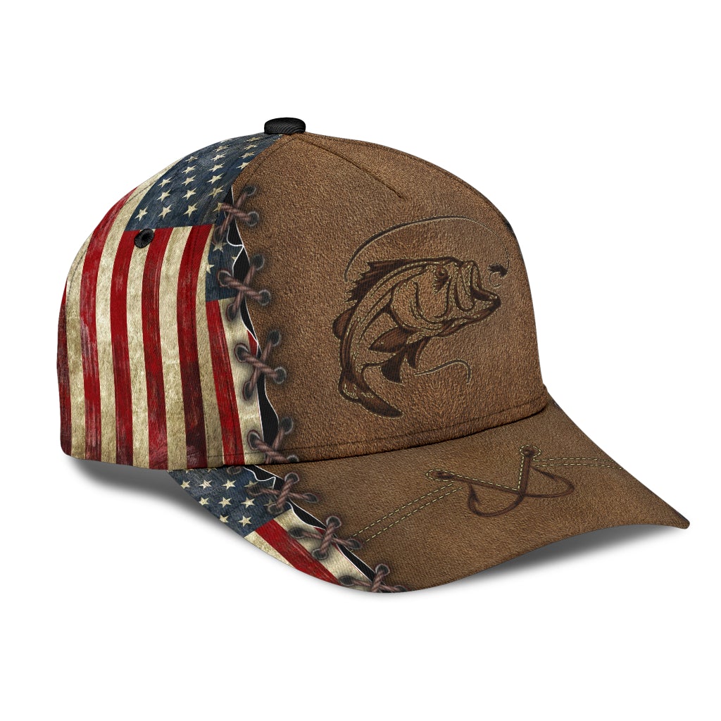 Fishing Leather American Flag – Classic Cap