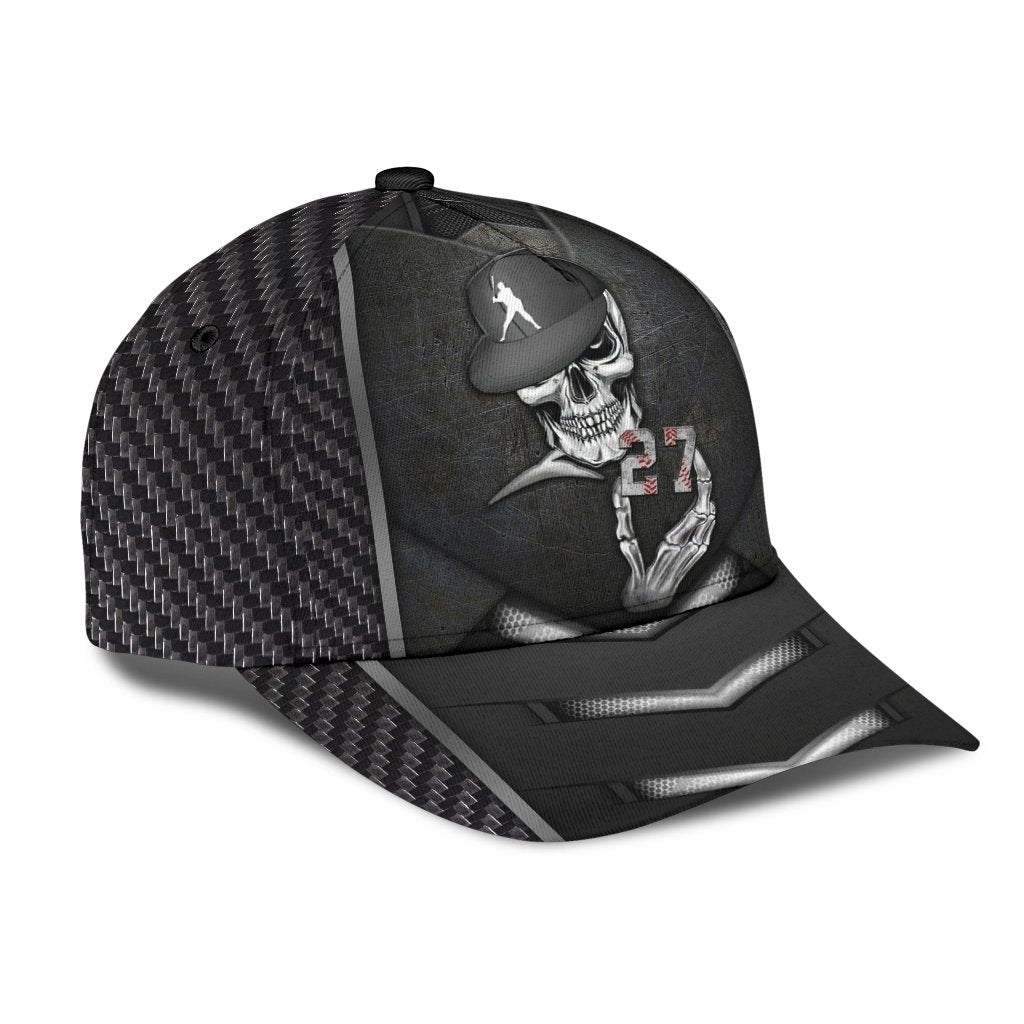 Custom Baseball Skull Personalized Name – Classic Cap