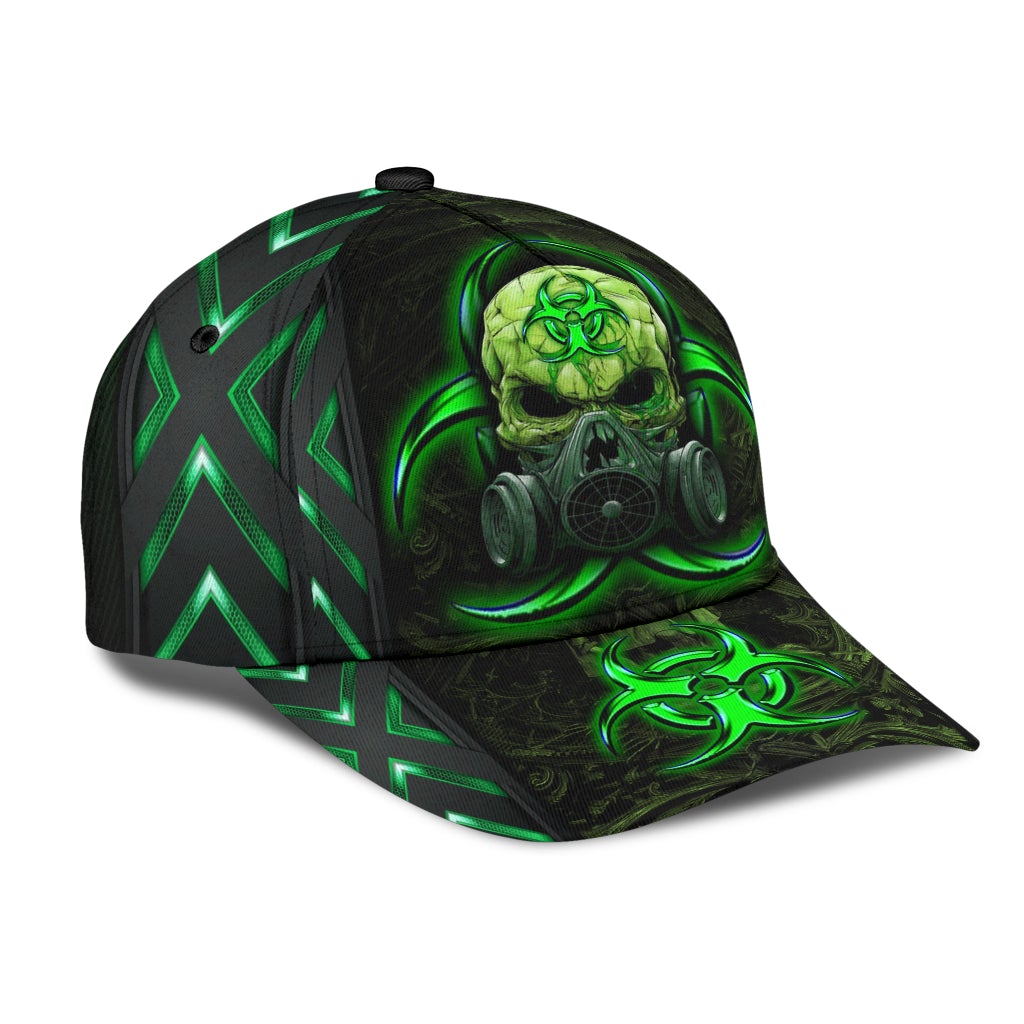 Skull Biohazard Mask Green – Classic Cap