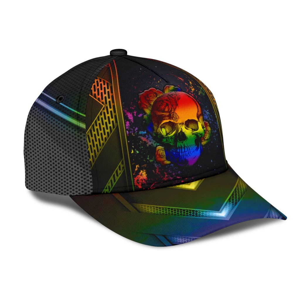 LGBT Skull Rose Pride Art Style – Classic Cap