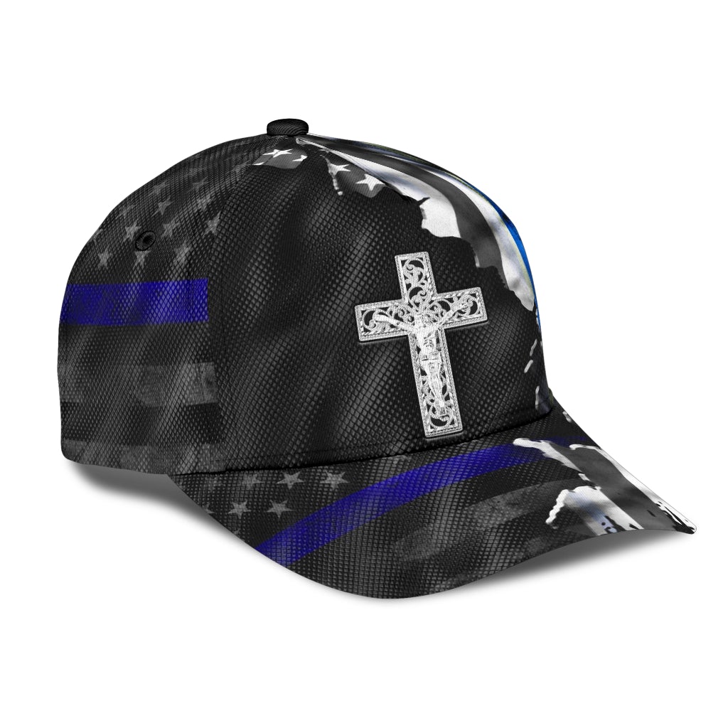 Blue Flag Faith Cross – Classic Cap