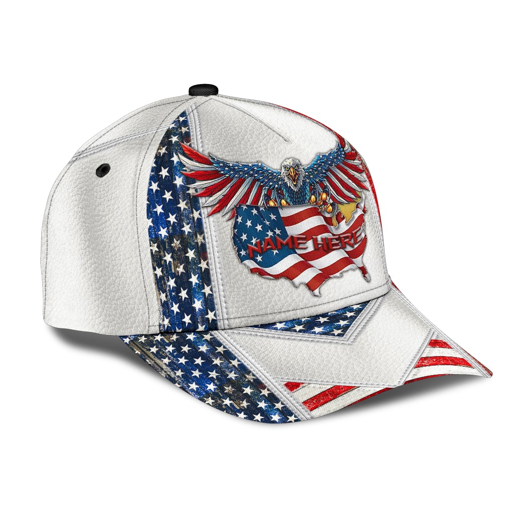 Custom Proud American Eagle Personalized Name – Classic Cap