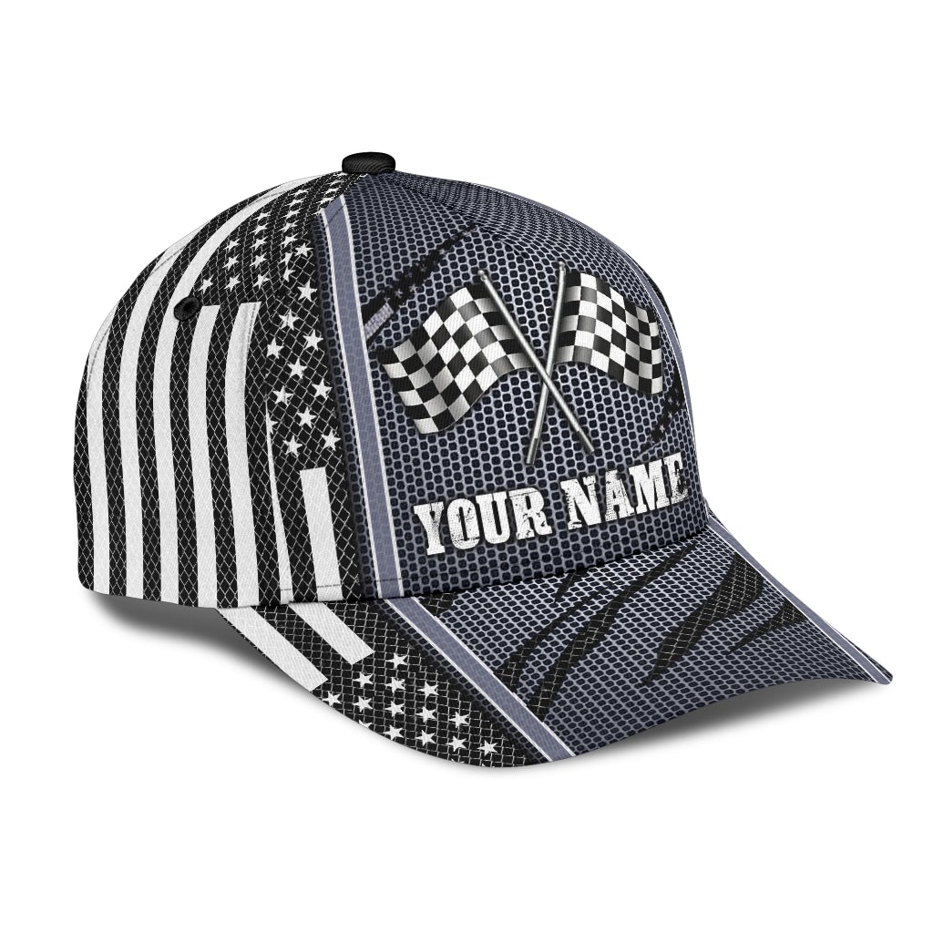 Custom Racing Net Pattern Classic Cap Personalized Name-Owls Matrix