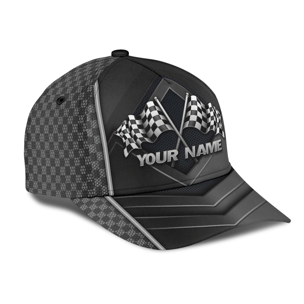 Custom Racing Flag Lover Personalized Name – Classic Cap