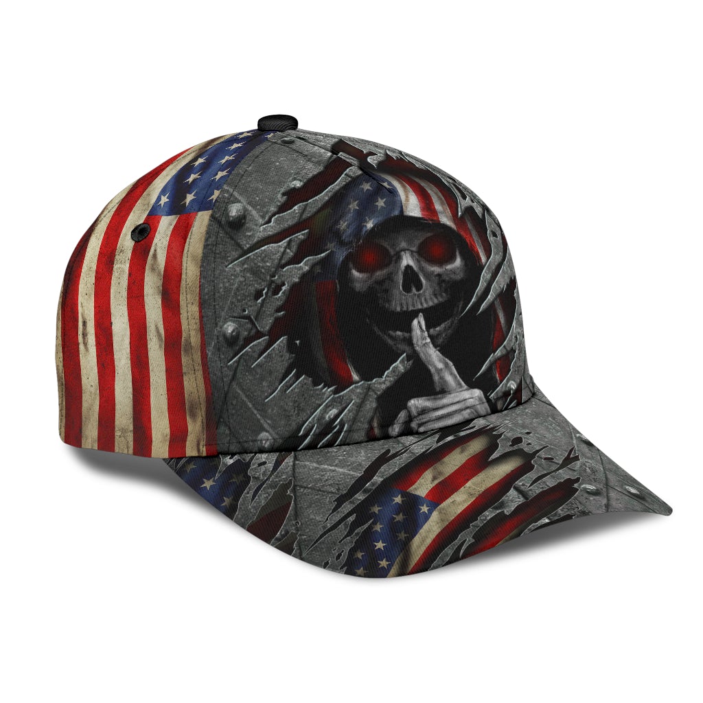 Skull American Flag Vibes – Classic Cap