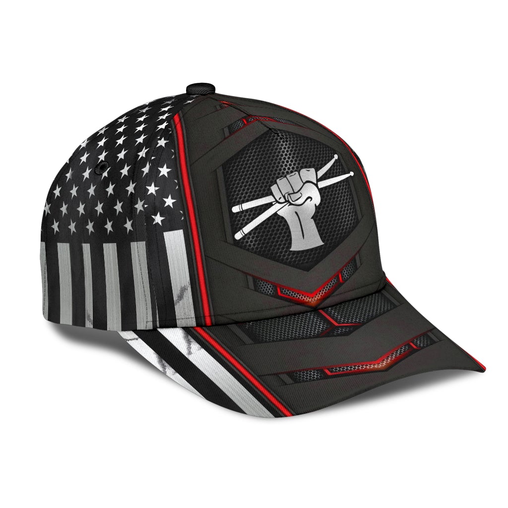 Drums Red Pattern Carbon Vibes – Classic Cap