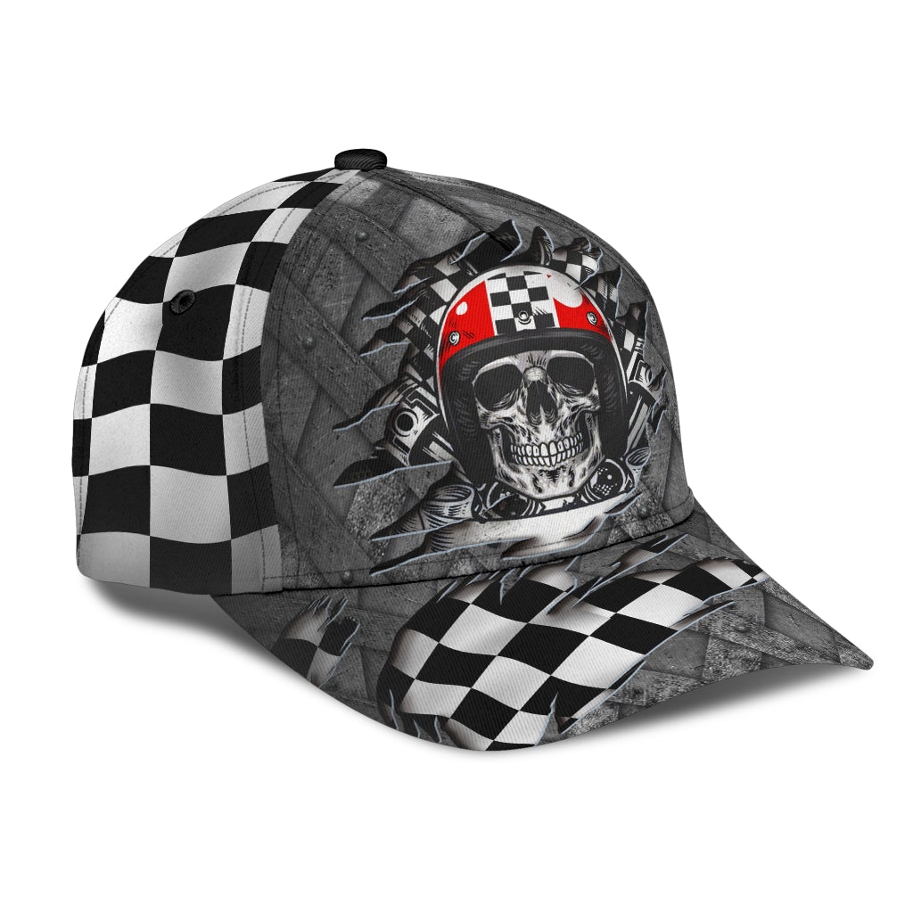 Skull Racing Crack Pattern – Classic Cap