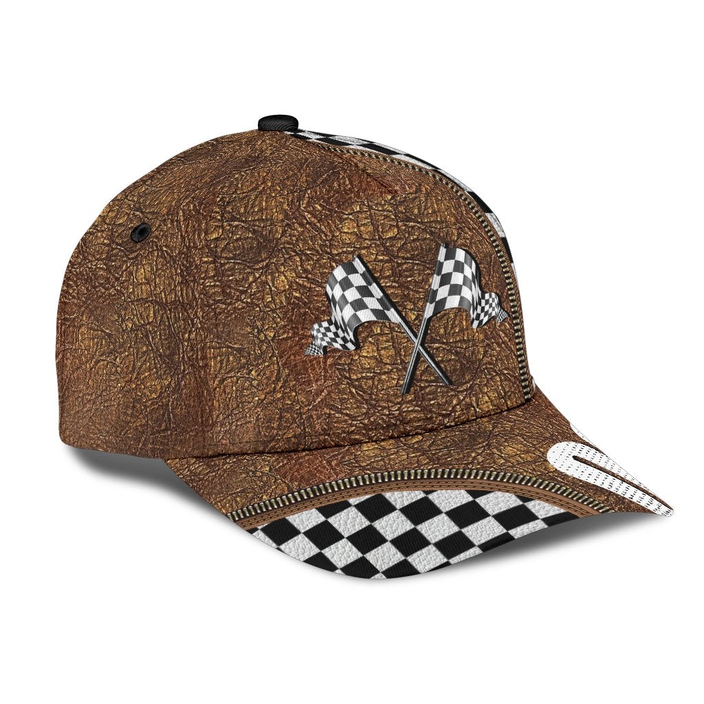 Custom Racing Leather Personalized Number – Classic Cap