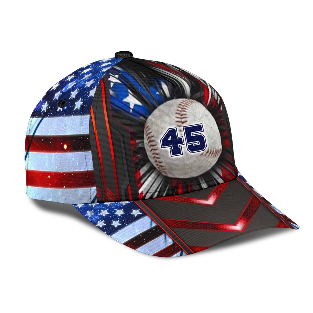 Custom Baseball US Flag Personalized Name – Classic Cap