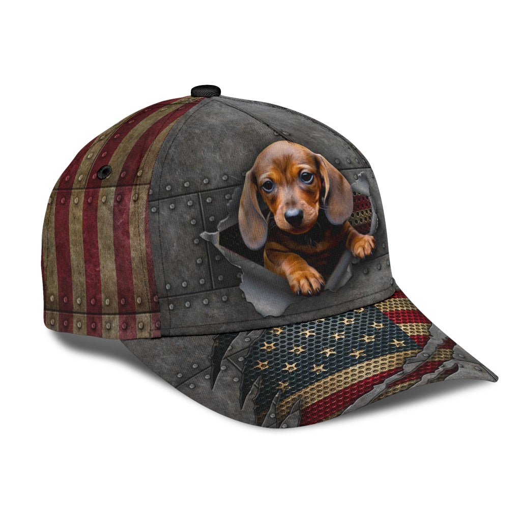 Dachshund America Flag Dog Lover Style – Classic Cap