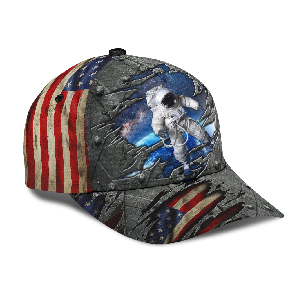 Astronaut American Flag Crack – Classic Cap