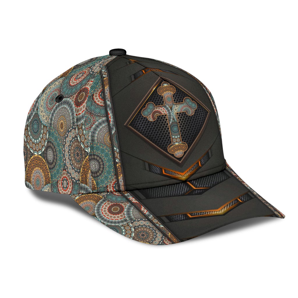 Jesus Cross Mandala Spiritual Style – Classic Cap